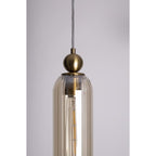 Maxlight Lampa wisząca Campanila - Metal + szkło - Mosiądz + szkło bursztynowe P0510