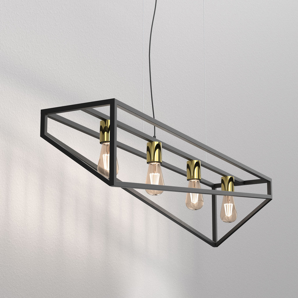 żyrandol Gote black/gold 4xE27