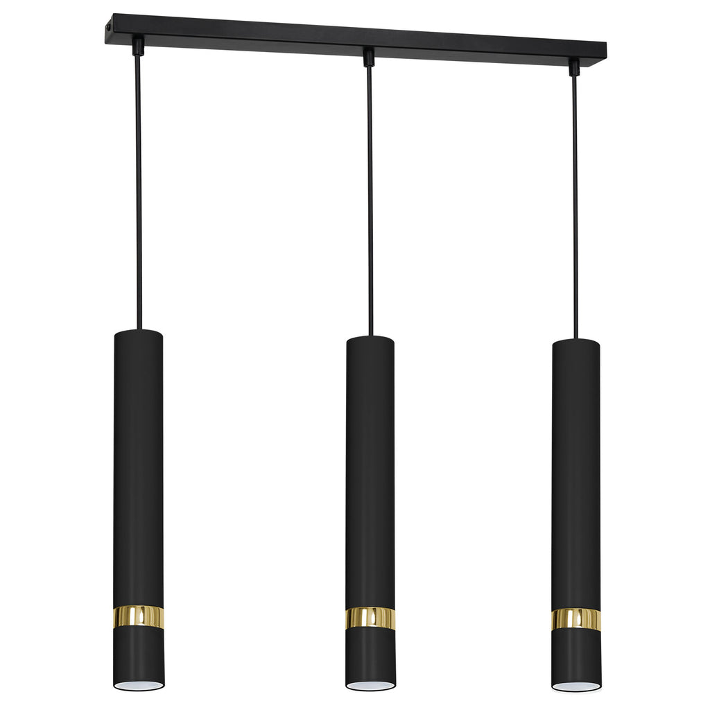żyrandol Reno black/gold 3xGU10