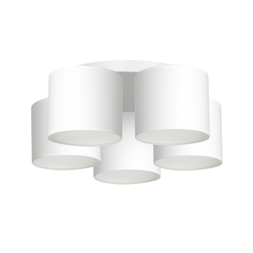 plafon Arden white, cylinder shade white 5xE27