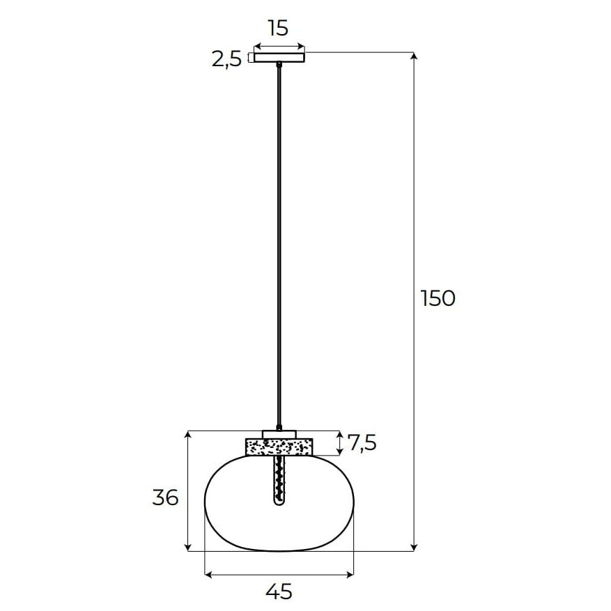Maxlight Lampa wisząca Moonstone - Metal + szkło - Szkło bursztynowe + biały marmur P0518