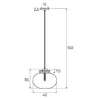 Maxlight Lampa wisząca Moonstone - Metal + szkło - Szkło dymione + czarny marmur P0515