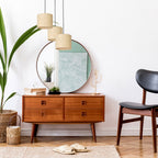 żyrandol talerz dia 300, Rattan cylinder shade dia 180, h 150 3xE27