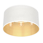 plafon Loft shade white, cylinder shade dia 400 h 200 white/gold 3xE27
