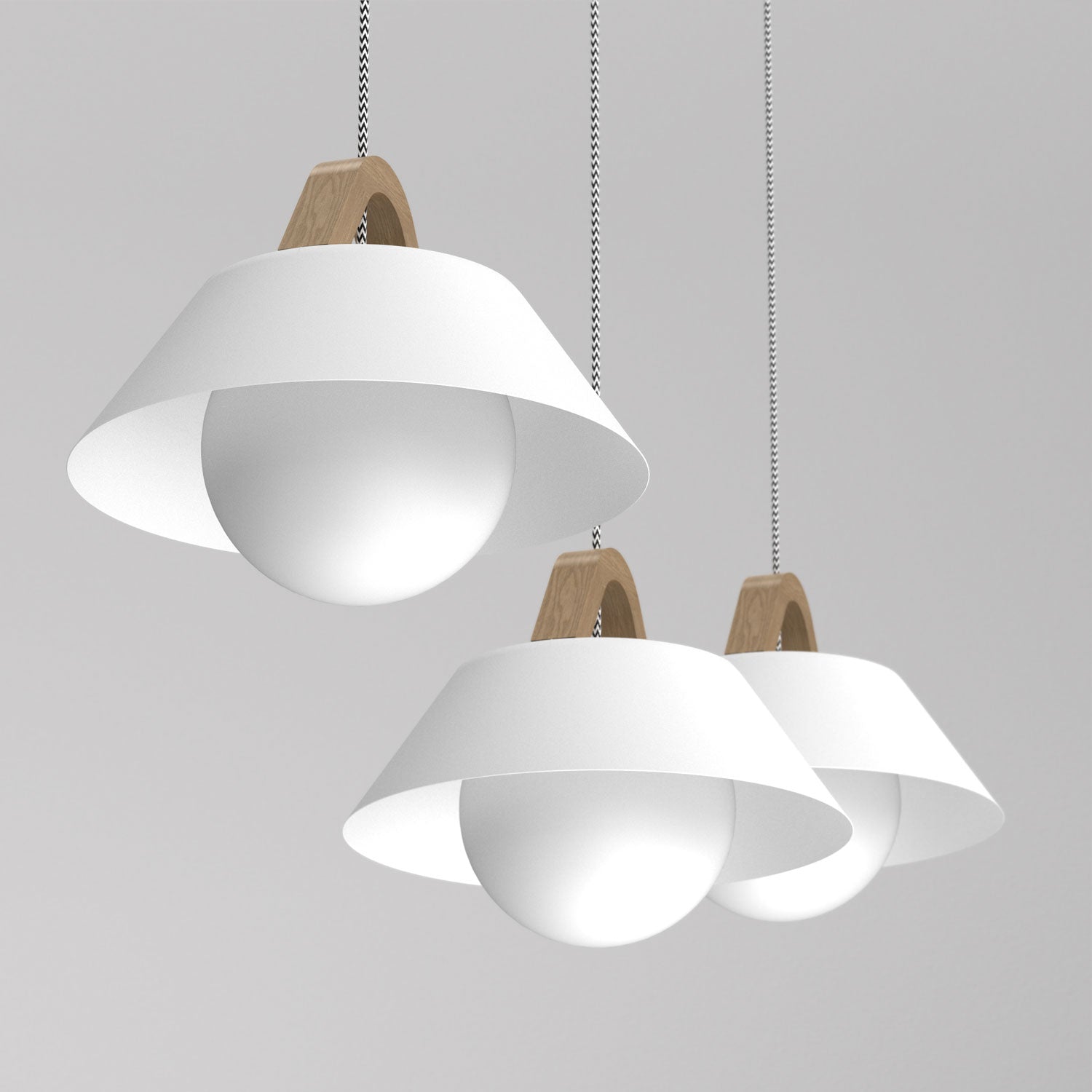 żyrandol Funda line bar 900x80 white/natural wood 3xE27
