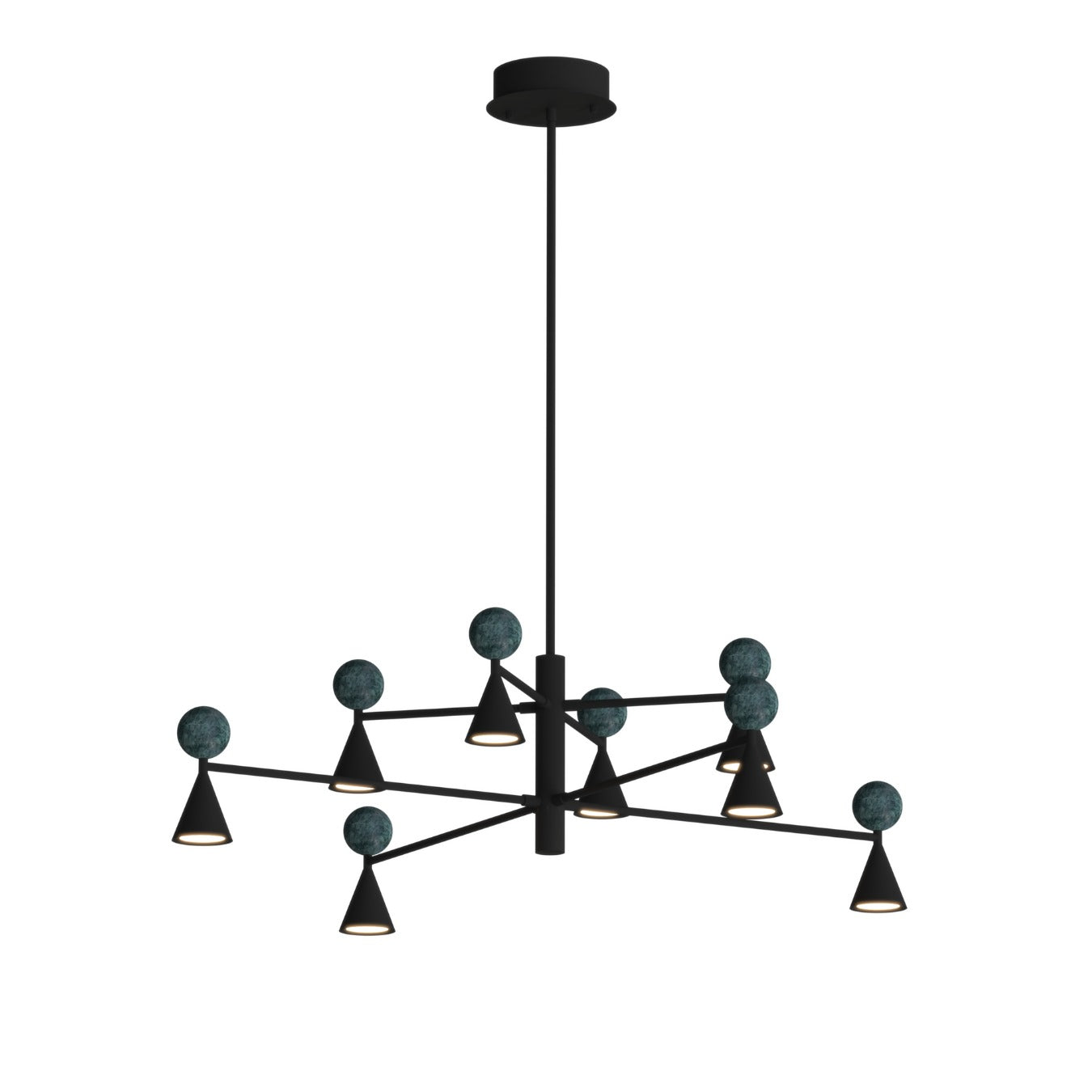 Maxlight Lampa wisząca Bingo 57W - Malachit - Czarny P0684