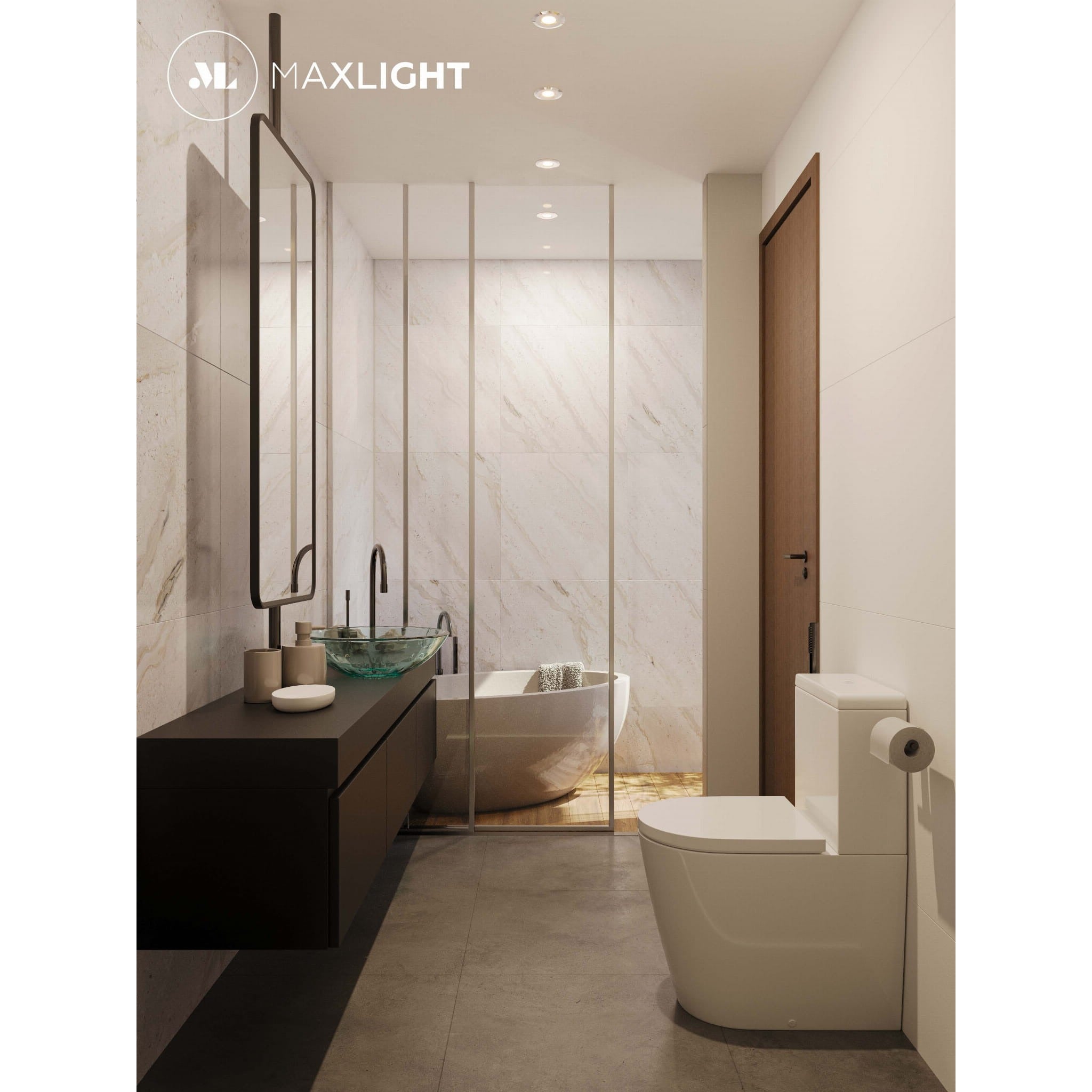 Maxlight Oprawa wpuszczana Aqua - Metal + szkło - Chrom H0045