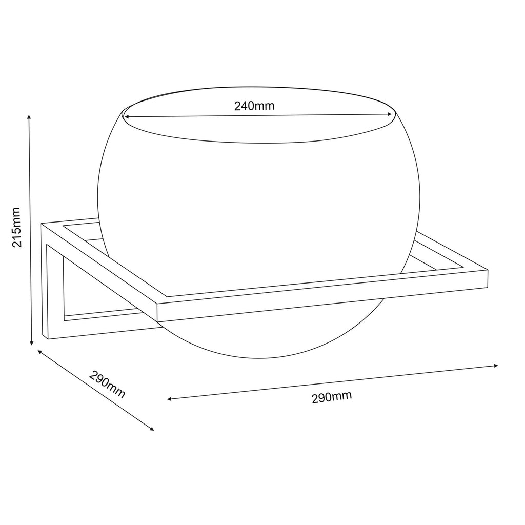 wall mounted flower hanger black with round pot ….x290x290