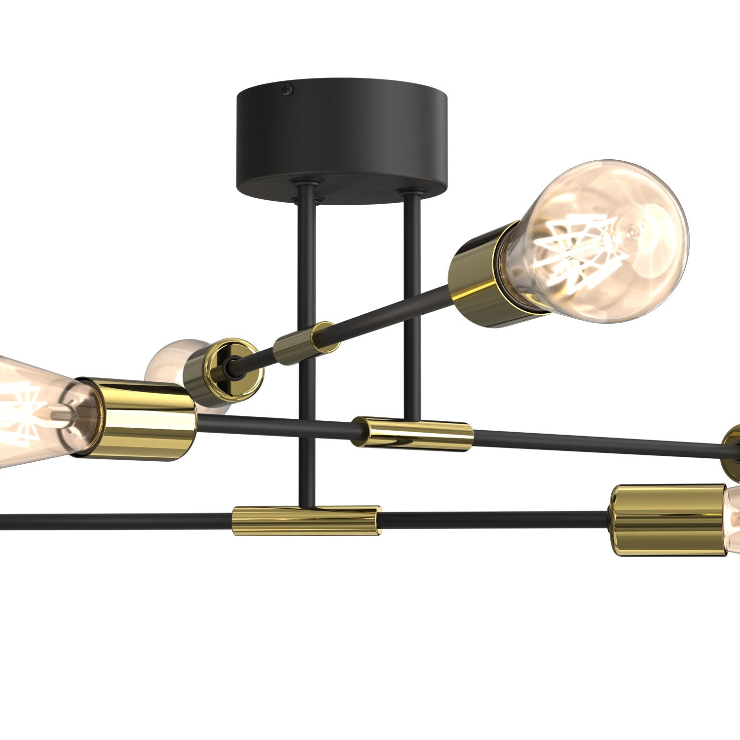 żyrandol Flame black/gold 6xE27