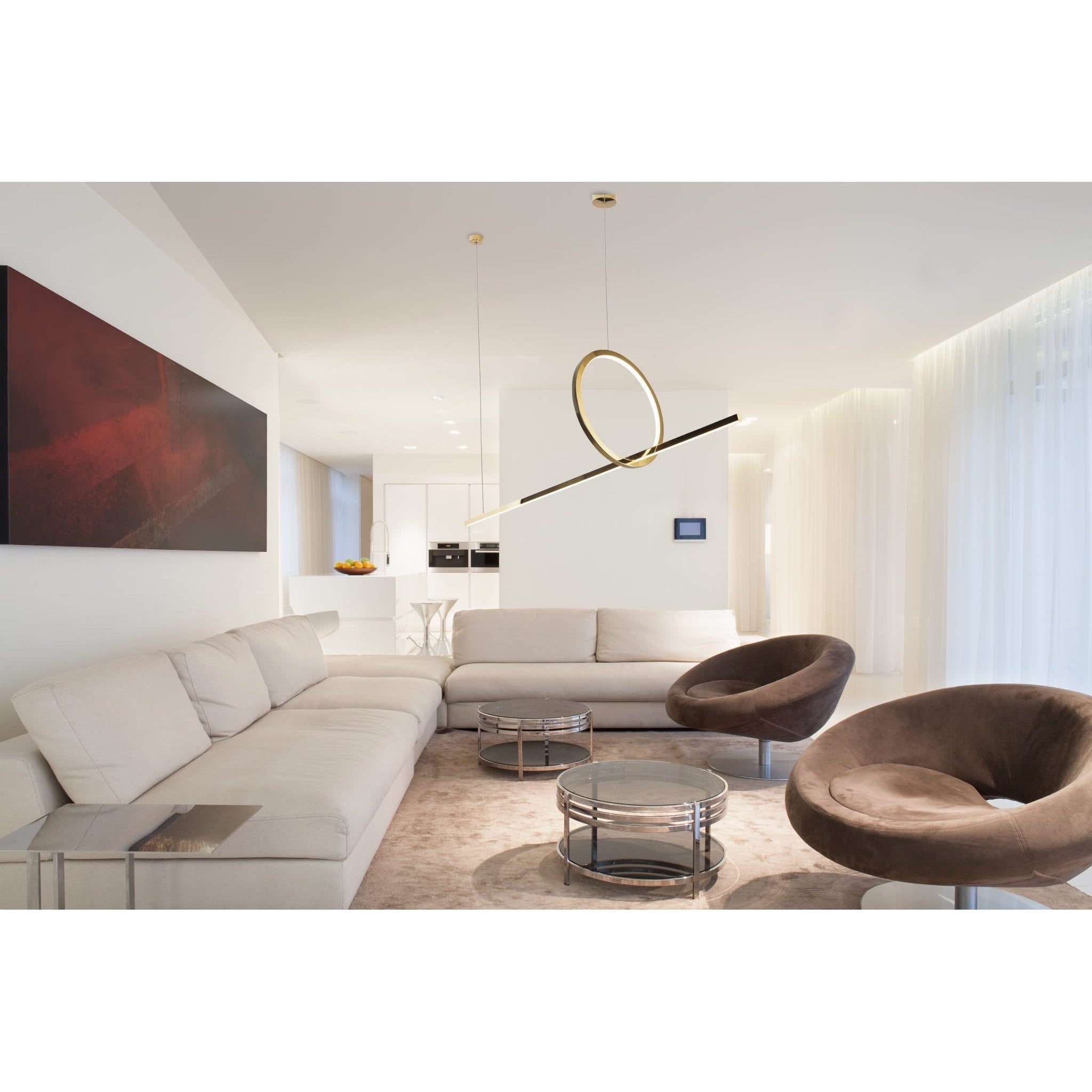 Maxlight Lampa wisząca Lozanna - Stal nierdzewna + akryl - Złoty P0390