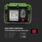 20W Naświetlacz LED z akumulatorem / Chip SAMSUNG / Funkcje SOS FLASH+USB+Gniazdo MICRO / Barwa:6400K