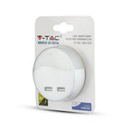 LED Mini lampka nocna z ładowarką USB / Chip SAMSUNG / Barwa:4000K / Okrągły