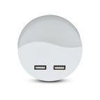 LED Mini lampka nocna z ładowarką USB / Chip SAMSUNG / Barwa:4000K / Okrągły