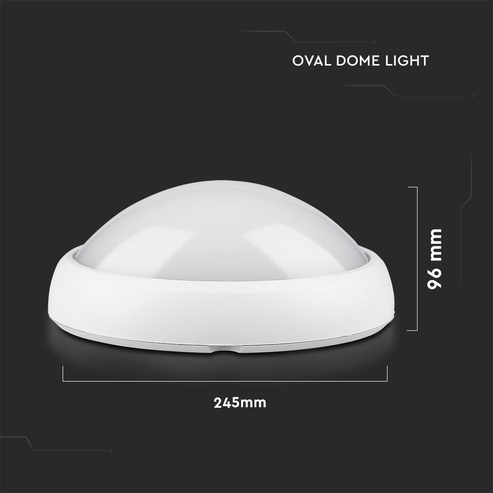 12W Plafon Owalny / IP54 / Barwa:6400K / Obudowa: Biała