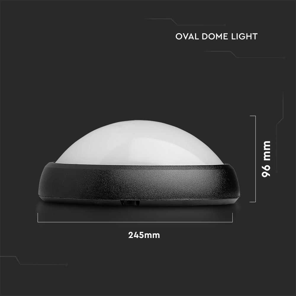 12W Plafon Owalny / IP54 / Barwa:4500K / Obudowa: Czarna