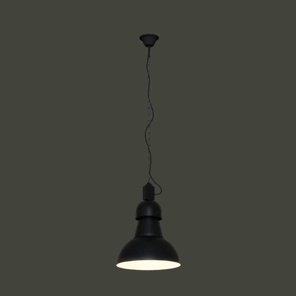Nowodvorski Lampa wisząca HIGH-BAY 25W only LED 50/60Hz - Stal lakierowana - Czarny 5067 - lampa włączona