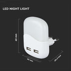 Mini lampka nocna z ładowarką USB / Chip SAMSUNG / Barwa:4000K / Kwadrat