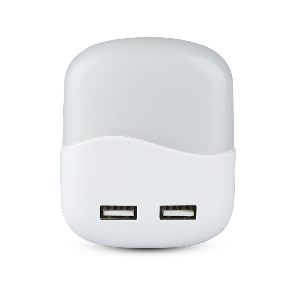 Mini lampka nocna z ładowarką USB / Chip SAMSUNG / Barwa:4000K / Kwadrat
