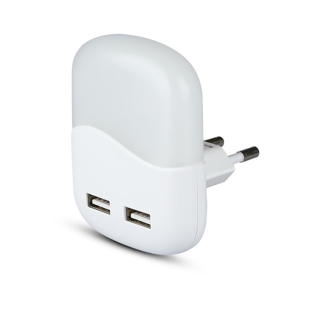 Mini lampka nocna z ładowarką USB / Chip SAMSUNG / Barwa:4000K / Kwadrat
