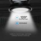 500W Oprawa Highbay LED ( Zasilacz MEANWELL ) / Chip SAMSUNG / Barwa:4000K / Kąt 120' / Obudowa: Czarna