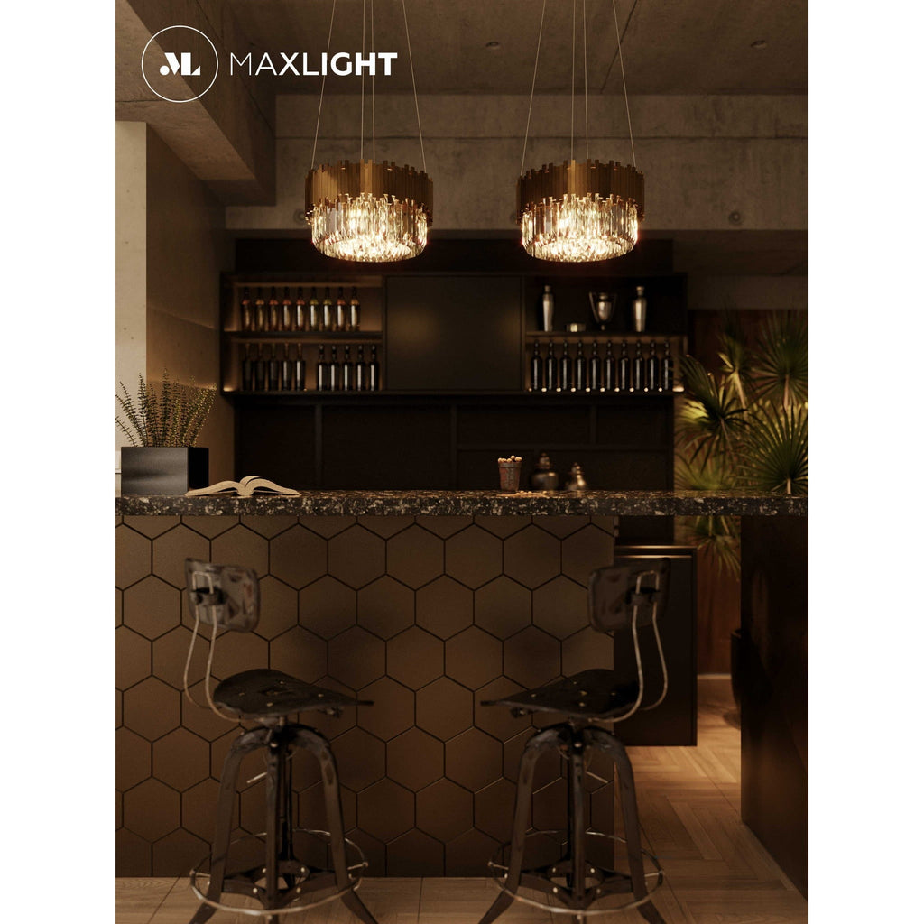 Maxlight Lampa wisząca Trend 45cm - Metal + szkło - Złoty P0368