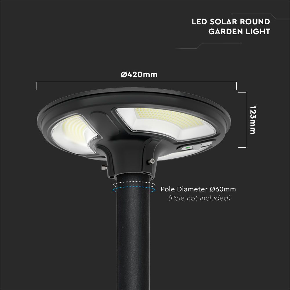 7.5W Ogrodowa Lampa Solarna z czujnikiem ruchu / Barwa:6500K / Obudowa: Czarna