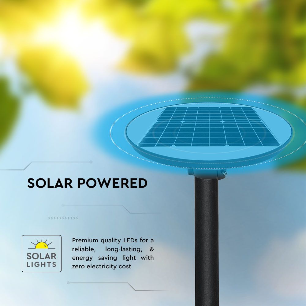 7.5W Ogrodowa Lampa Solarna z czujnikiem ruchu / Barwa:4000K / Obudowa: Czarna
