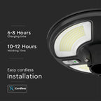 10W Ogrodowa Lampa Solarna z czujnikiem ruchu / Barwa:6500K / Obudowa: Czarna