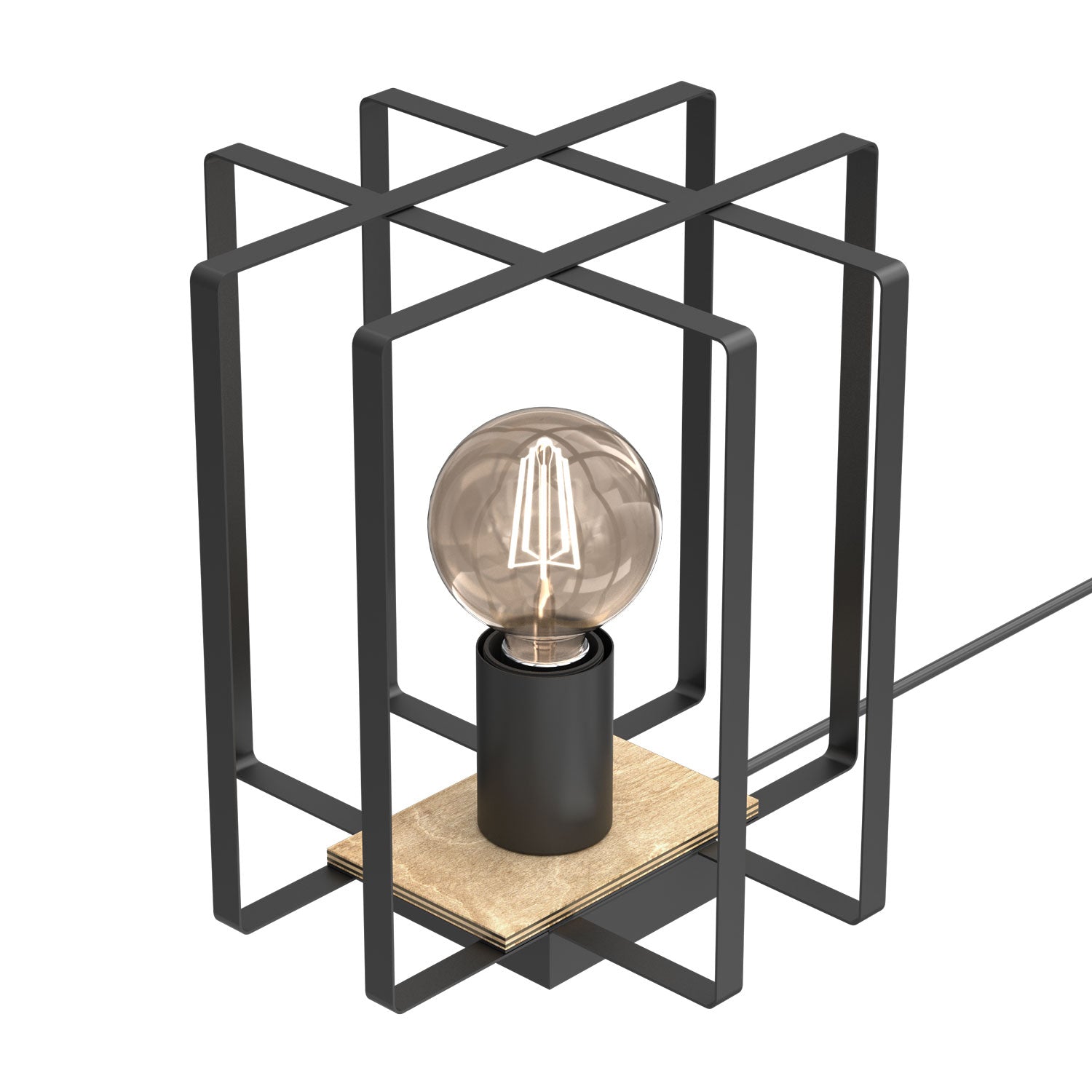 lampka gab. Kortez black/wood 1xE27