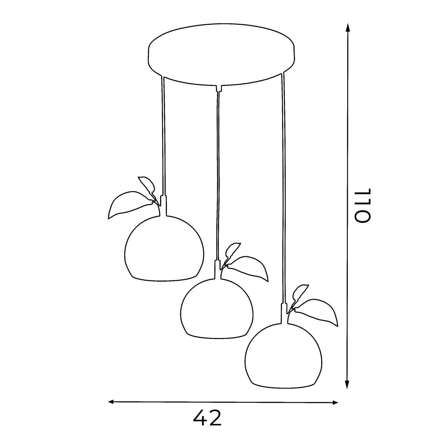 żyrandol Apple mix - black ceiling base 3xE27