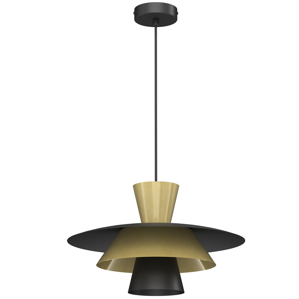 żyrandol Plato black/gold 1xE27