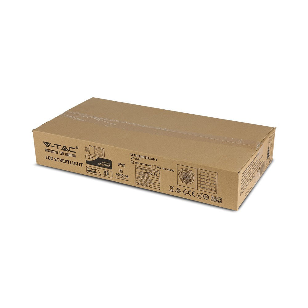 50W Lampa uliczna LED / Chip SAMSUNG / Barwa:4000K / Obudowa: Szara