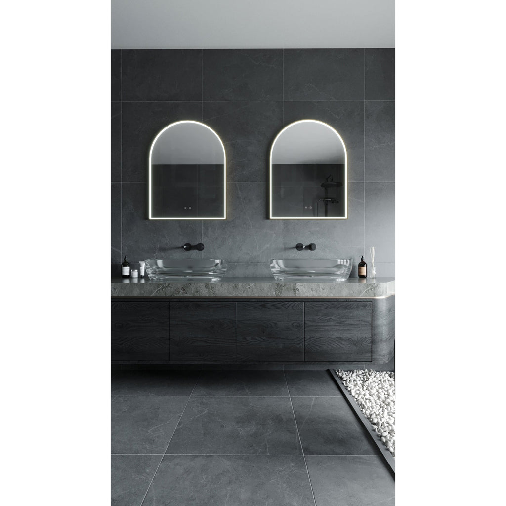 Maxlight Lustro Mirror Półokrąg - Metal + szkło - Złoty szczotkowany W0386