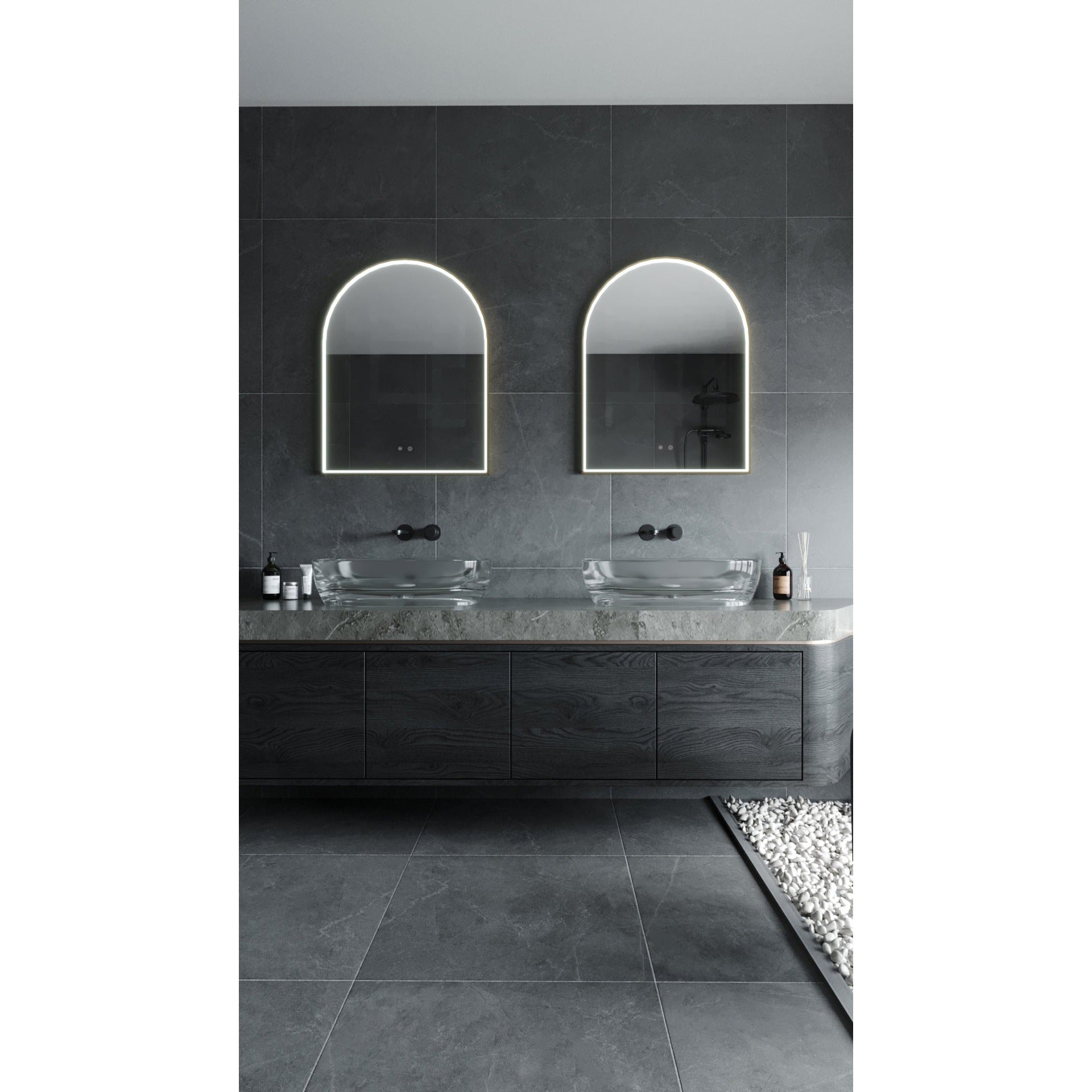 Maxlight Lustro Mirror Półokrąg - Metal + szkło - Złoty szczotkowany W0386