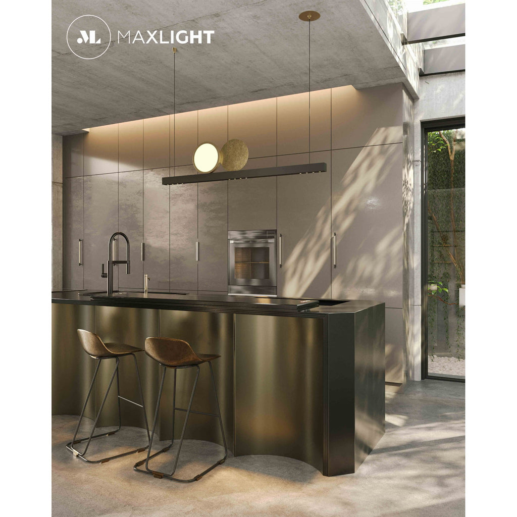 Maxlight Lampa wisząca Momo - Aluminium + żelazo + akryl - Czarny + złoty szczotkowany P0487