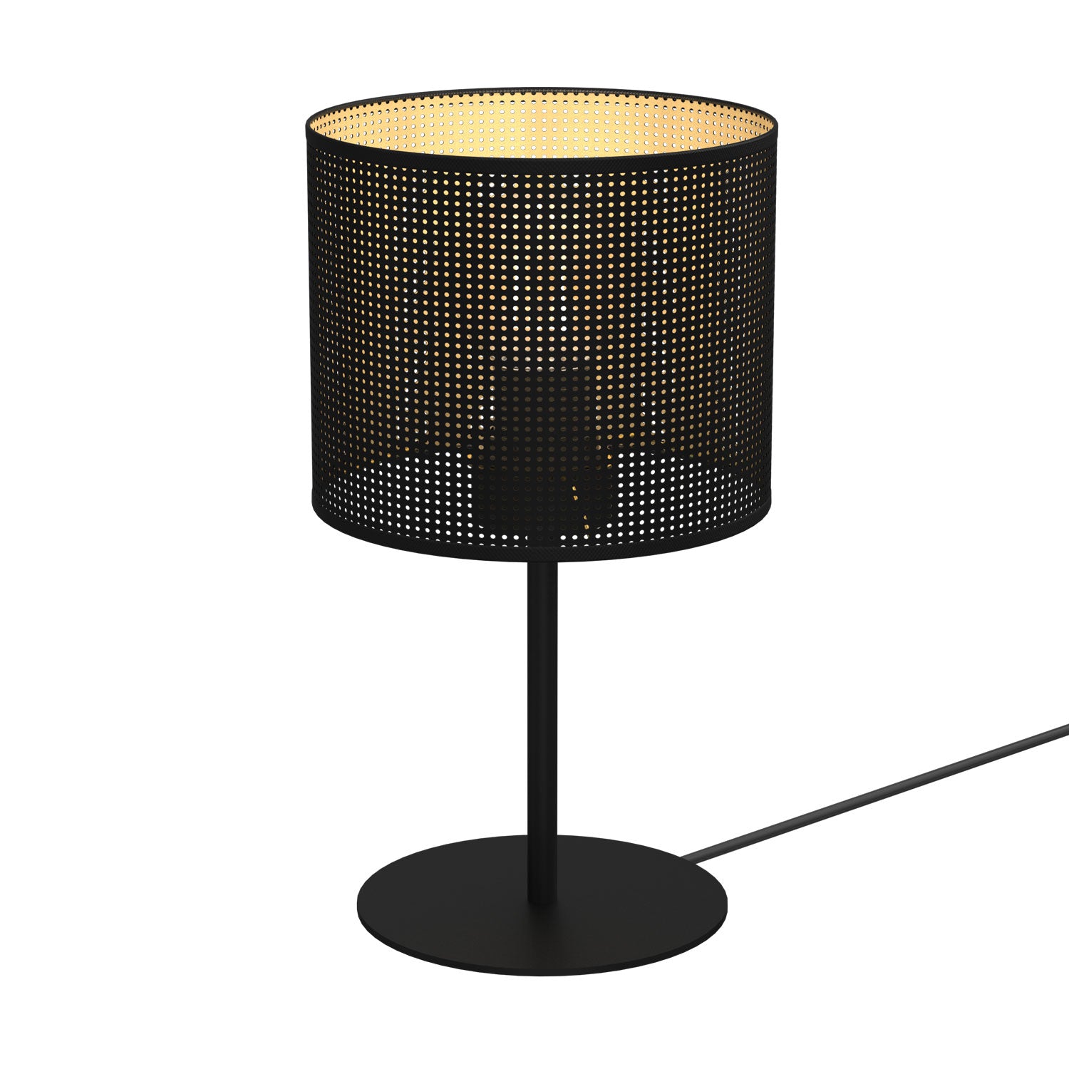 lampka gab. Loft shade H 34 black, cylinder shade dia 180, h 150 black/gold 1xE27