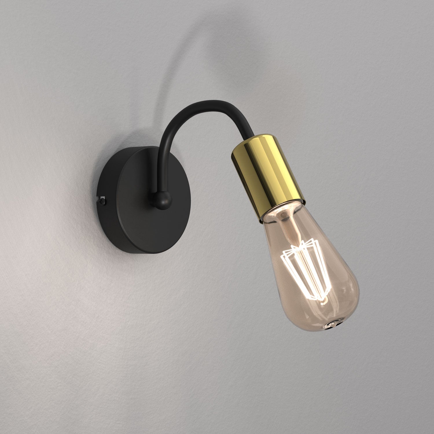 kinkiet Dow black/gold 1xE27