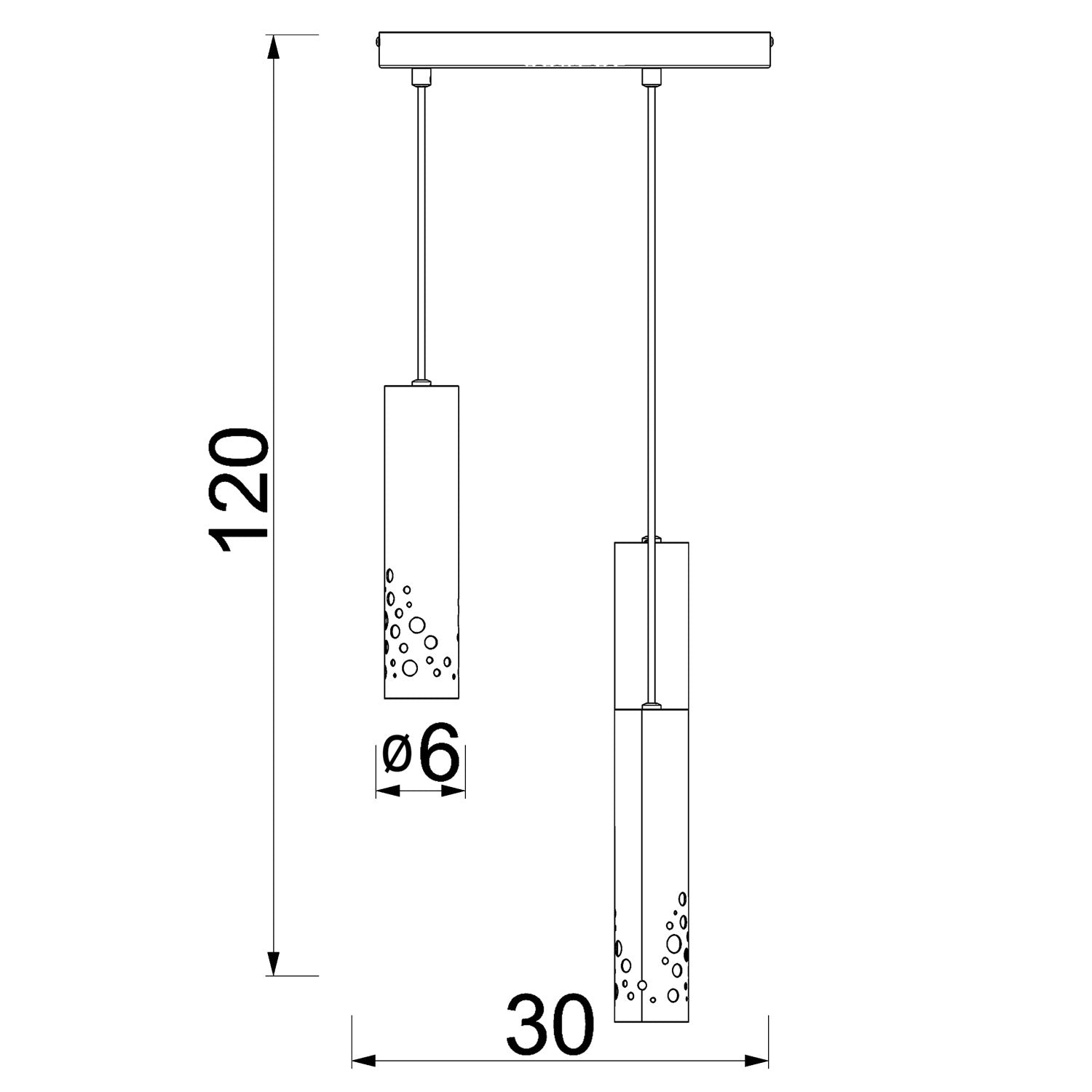 żyrandol Tibia Buble plate dia 300 mm black 3xGU10