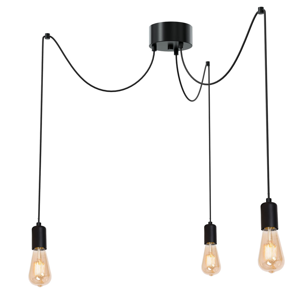 żyrandol Spindel black 3xE27