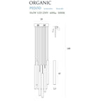 Maxlight Lampa wisząca Organic - Stal nierdzewna + akryl - Złoty P0265D