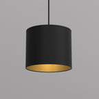 żyrandol Arden black, cylinder shade dia 180, h 150 black/gold 1xE27