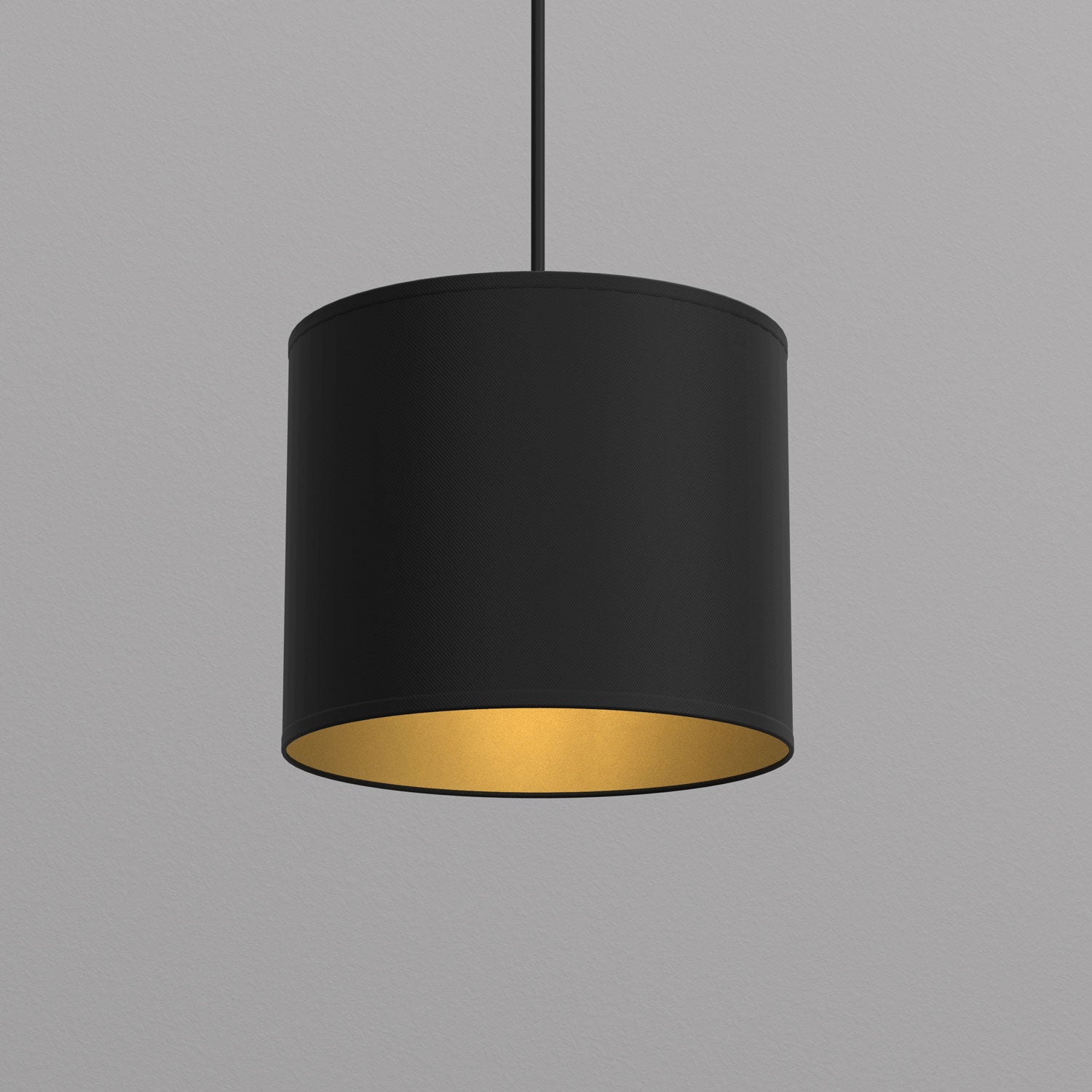 żyrandol Arden black, cylinder shade dia 180, h 150 black/gold 1xE27