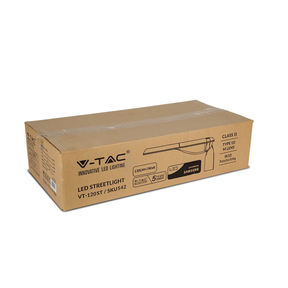120W Lampa uliczna LED (CLASS II,TYPE III-M LENS) / Chip SAMSUNG / Barwa:4000K