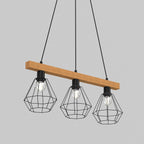 żyrandol Vastra (basket 185mm) black/natural wood 3xE27