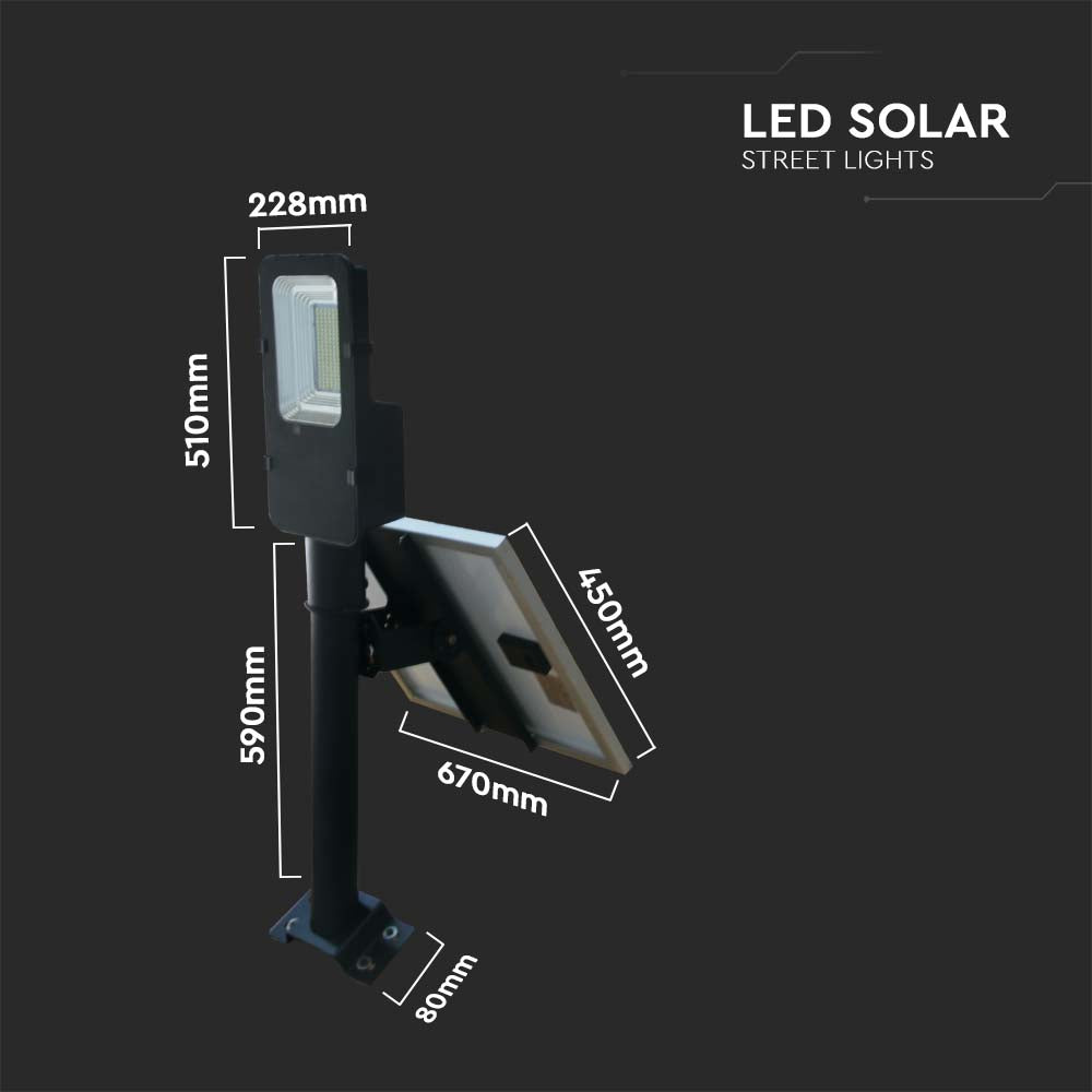 50W Solarna lampa uliczna / Barwa:4000K / Obudowa: Czarna