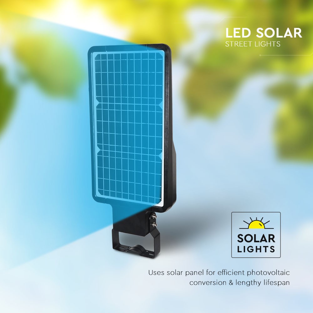 40W Lampa uliczna solarna z czujnikiem ruchu / Barwa:4000K / Obudowa: Czarna / Wydajność: 120lm/W