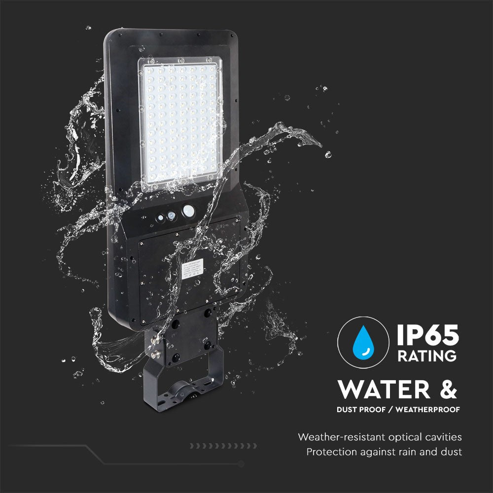 40W Lampa uliczna solarna z czujnikiem ruchu / Barwa:6000K / Obudowa: Czarna / Wydajność: 120lm/W