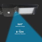 40W Lampa uliczna solarna z czujnikiem ruchu / Barwa:6000K / Obudowa: Czarna / Wydajność: 120lm/W