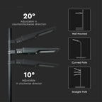 40W Lampa uliczna solarna z czujnikiem ruchu / Barwa:6000K / Obudowa: Czarna / Wydajność: 120lm/W