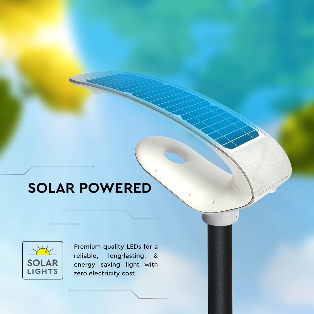 20W Solarna lampa parkowa z czujnikiem ruchu / Obudowa: Biała / Barwa:4000K